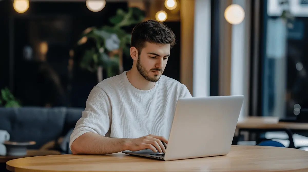 Student focused on online learning